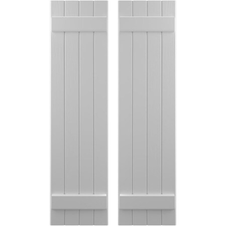 Americraft 4-Board (2 Batten) Exterior Real Wood Joined Board-n-Batten Shutters, ARW101BB414X84PRH